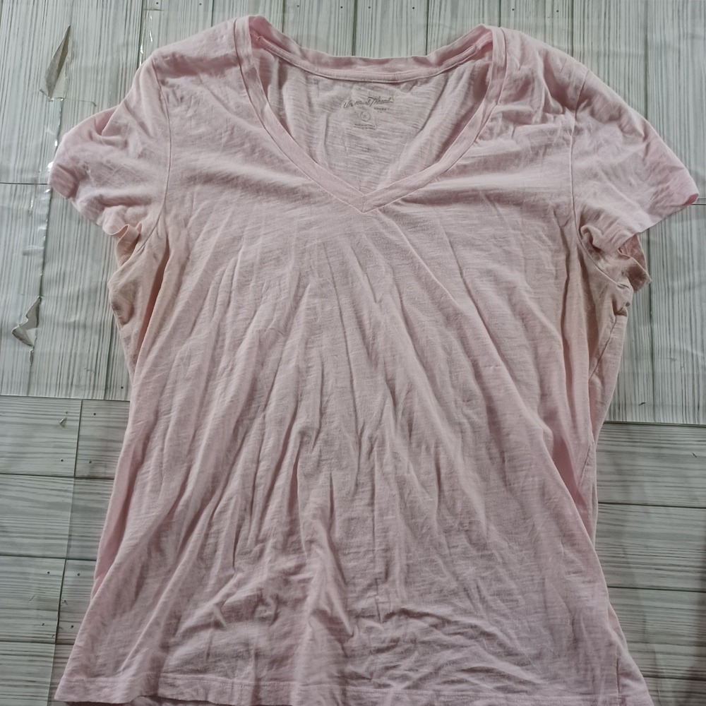 Universal Thread Goods Co Pink V-Neck Short Sleeve T-Shirt Mens XL Slub Knit